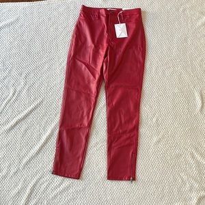 Red Faux leather pants